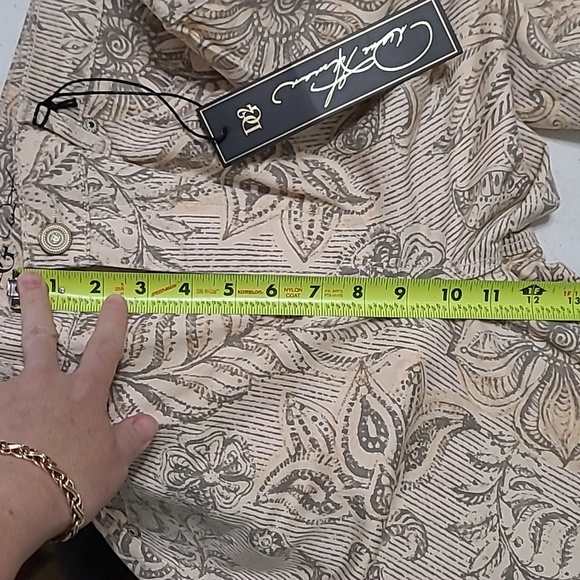 NWT DG2 by Diane Gilman Paisley Flare Pants with fringe hem Size 16 - Picture 7 of 7